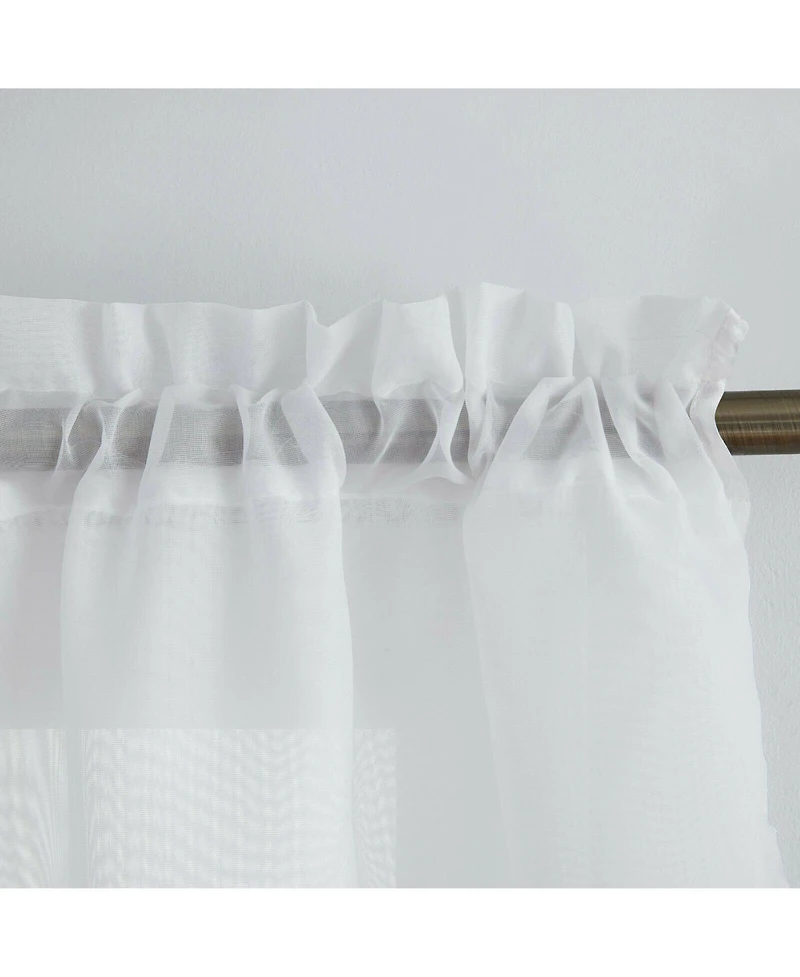Kate Aurora Living Double Layered Sheer Rod Pocket Ascot Window Valances