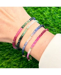 The Lovery Rainbow Gemstone Bead Bracelet 14K Gold