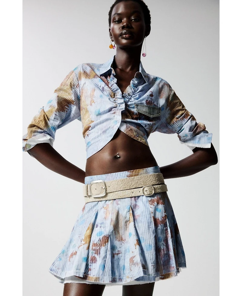 Desigual Women's Striped shirt with flowers
