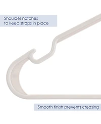 Elama Home 50 Piece Plastic Hanger Set with Notched Shoulders in White
