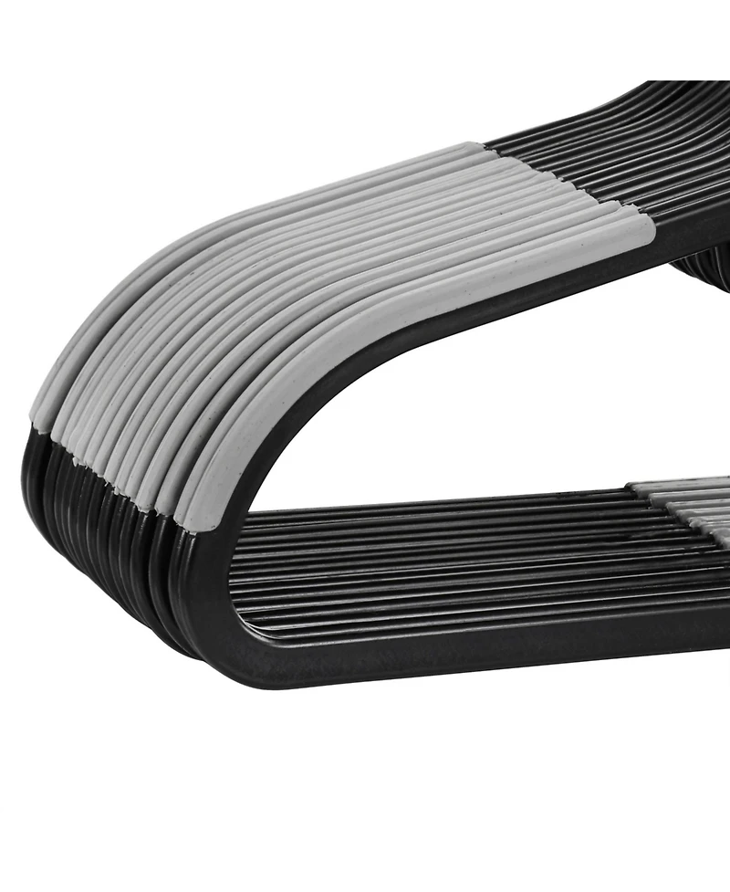 Elama Home 50 Piece Plastic Non Slip Hanger in Black and Gray