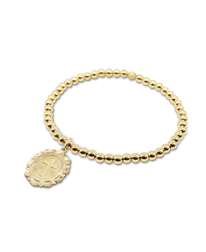 4mm Gold Filled Ball with Cross Medallion Charm
