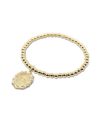 4mm Gold Filled Ball with Cross Medallion Charm