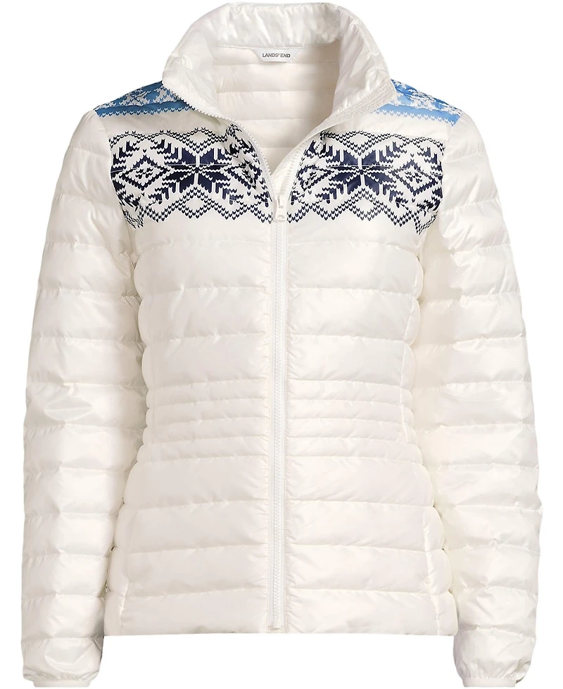 Lands' End Women's Wanderweight Packable Print Down Jacket