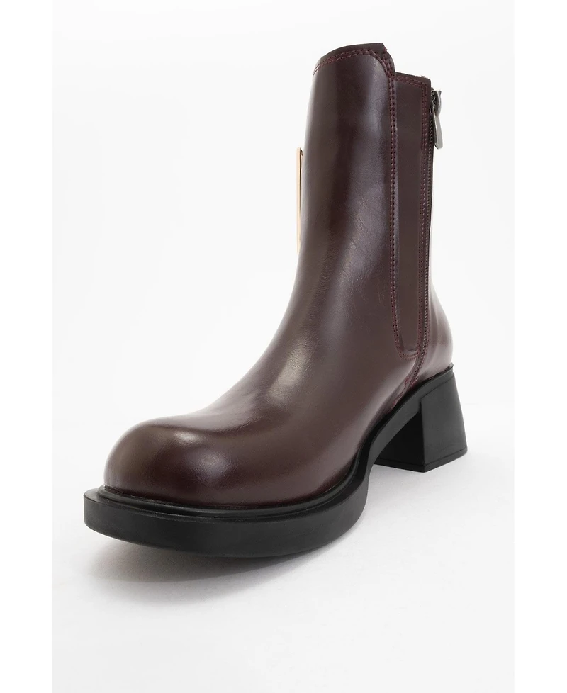 Prologue Shoes Moriah Buckle Block Heel Boot (Women)