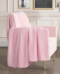 Juicy Couture Rabbit Mink Faux Fur Throw Blanket, 50" x 70"