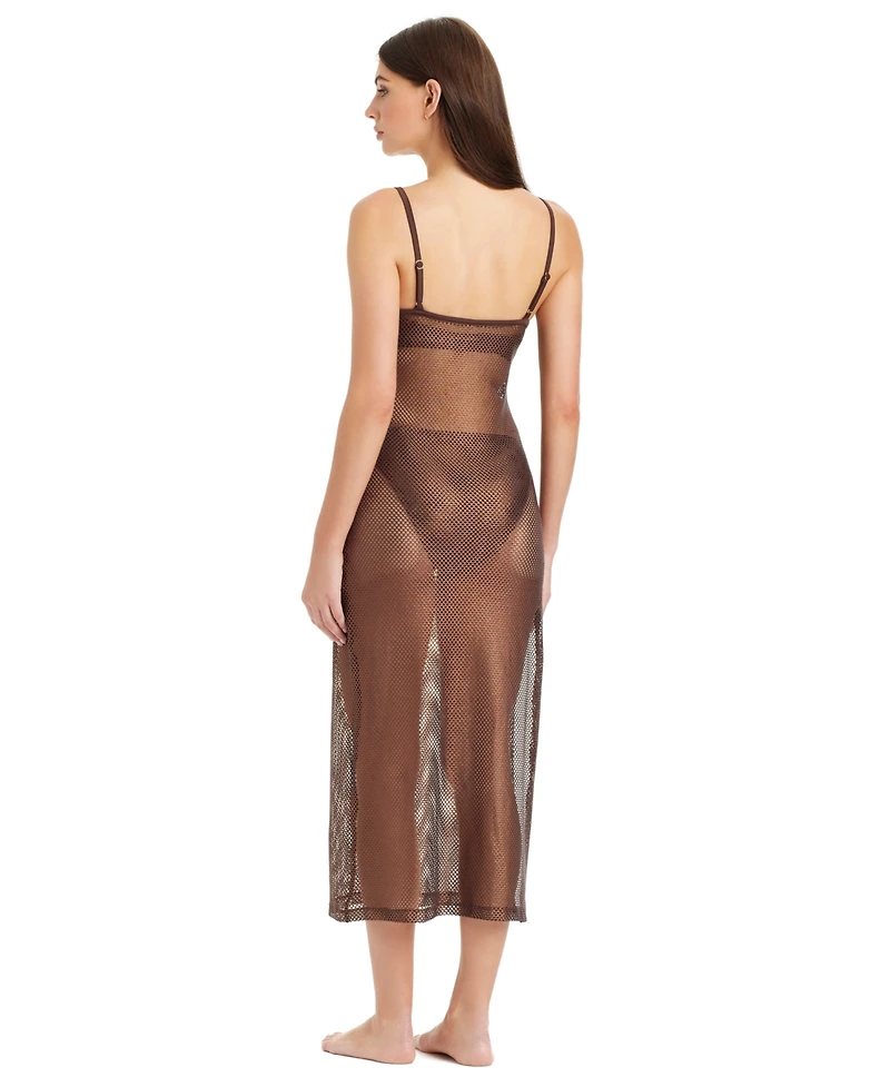 Sanctuary Sea Crochet Midi Slip Cover-Up Dress