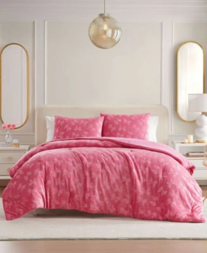 Betsey Johnson Flirty Bows Embossed Plush Comforter Set