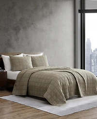Kenneth Cole New York Solid Stonewashed -Pc. Quilt Set
