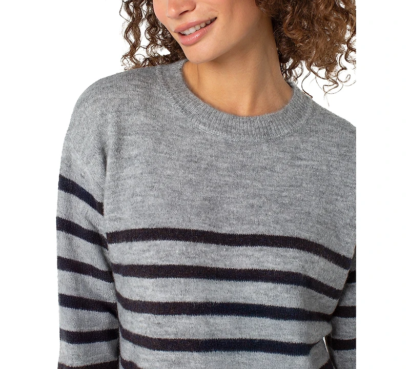 Liverpool Los Angeles Petite Long Sleeve Crew Neck Sweater