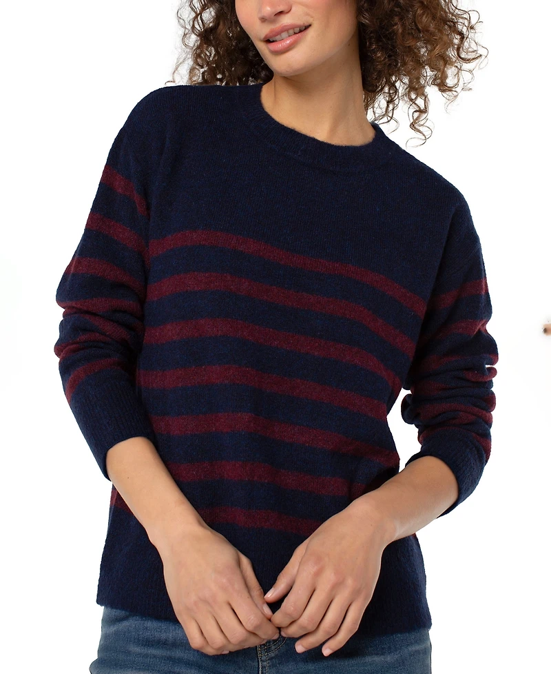 Liverpool Los Angeles Petite Long Sleeve Crew Neck Sweater