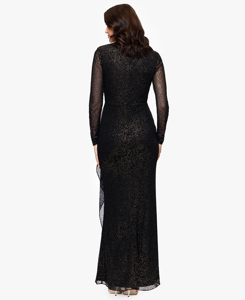 Betsy & Adam Women's Mock Neck Gown