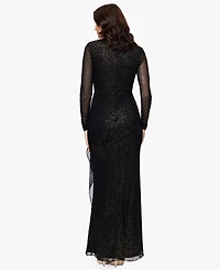 Betsy & Adam Women's Mock Neck Gown