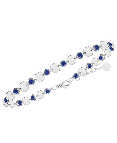Macy's Lab-Grown Sapphire Luna Bracelet (2-1/5 ct. t.w.) in Sterling Silver