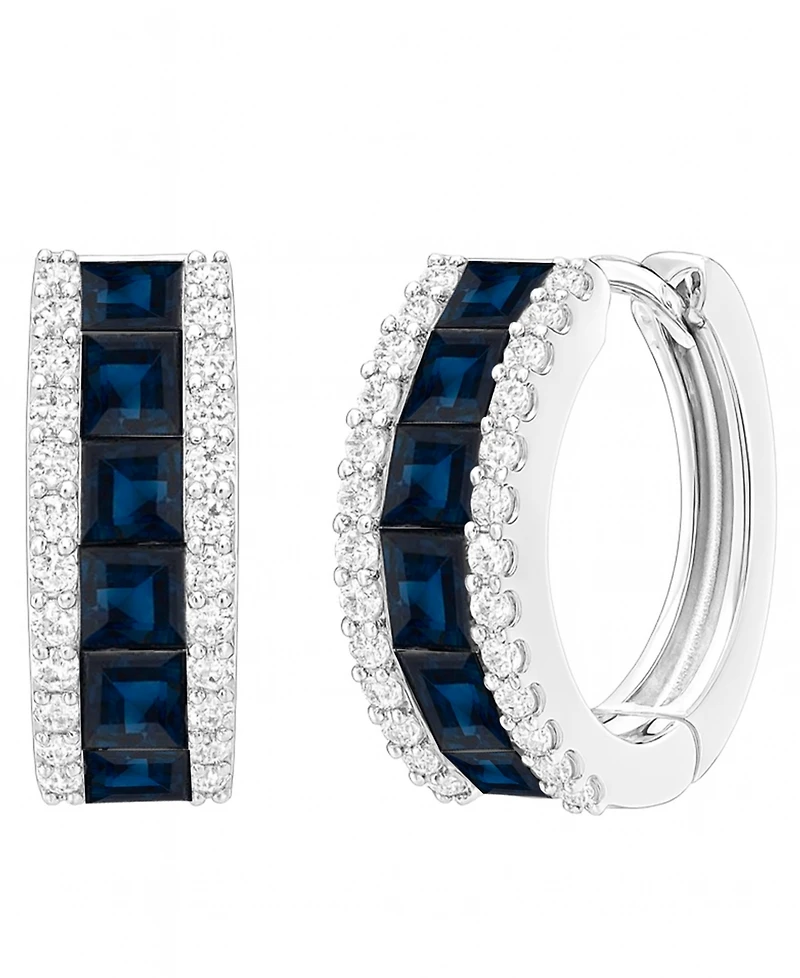 Macy's Emerald (1-1/3 ct. t.w.) and Diamond (1/4 Earrings 14K White Gold