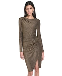Eliza J Women's Metallic Ruched Sheath Dress