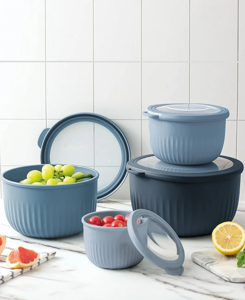Art & Cook 8-Pc. Round Nesting Bowls Set with Lids