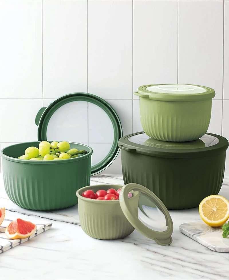 Art & Cook 8-Pc. Round Nesting Bowls Set with Lids