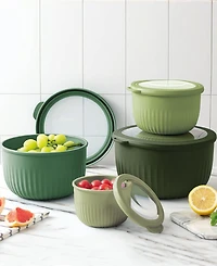 Art & Cook 8-Pc. Round Nesting Bowls Set with Lids