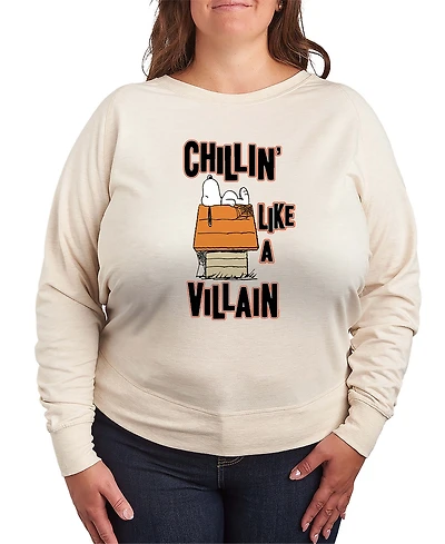 Hybrid Apparel Halloween Snoopy Chillin Women's French Terry Long Sleeve Shirt