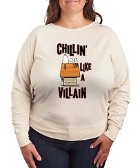 Hybrid Apparel Halloween Snoopy Chillin Women's French Terry Long Sleeve Shirt
