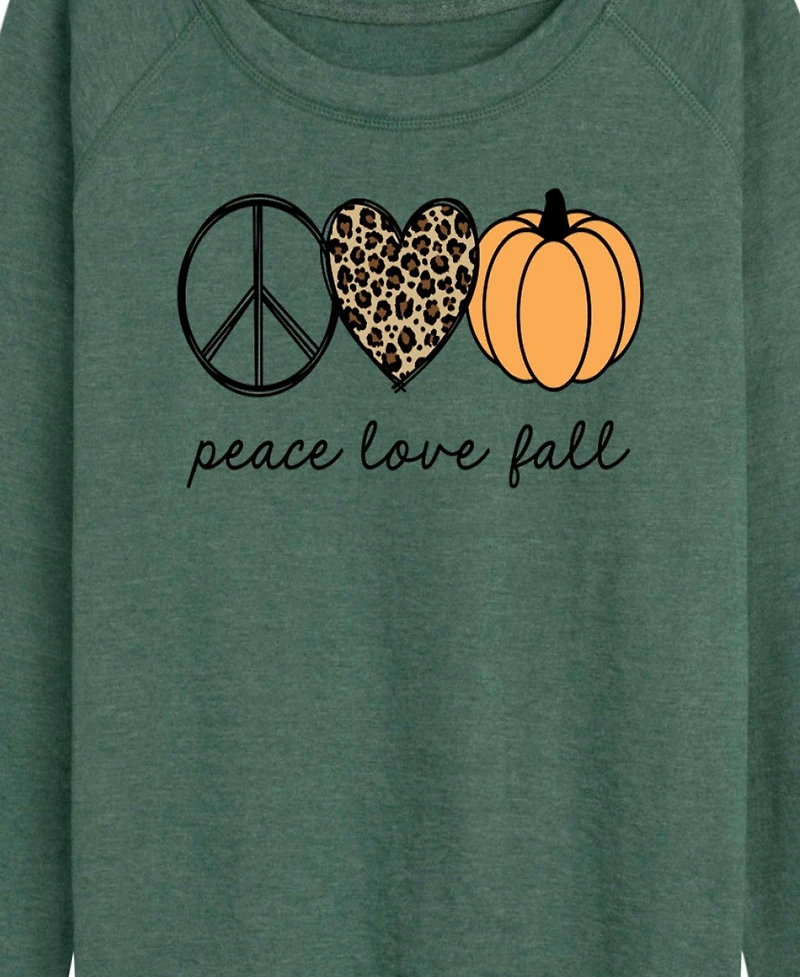 Hybrid Apparel Peace Love Fall Pumpkin Women's French Terry Long Sleeve Shirt