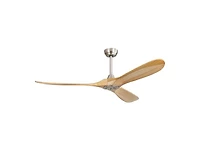 60-inch Modern Sand Nickel 3-Blade Ceiling Fans with Intelligent Remote Control and Timing Function