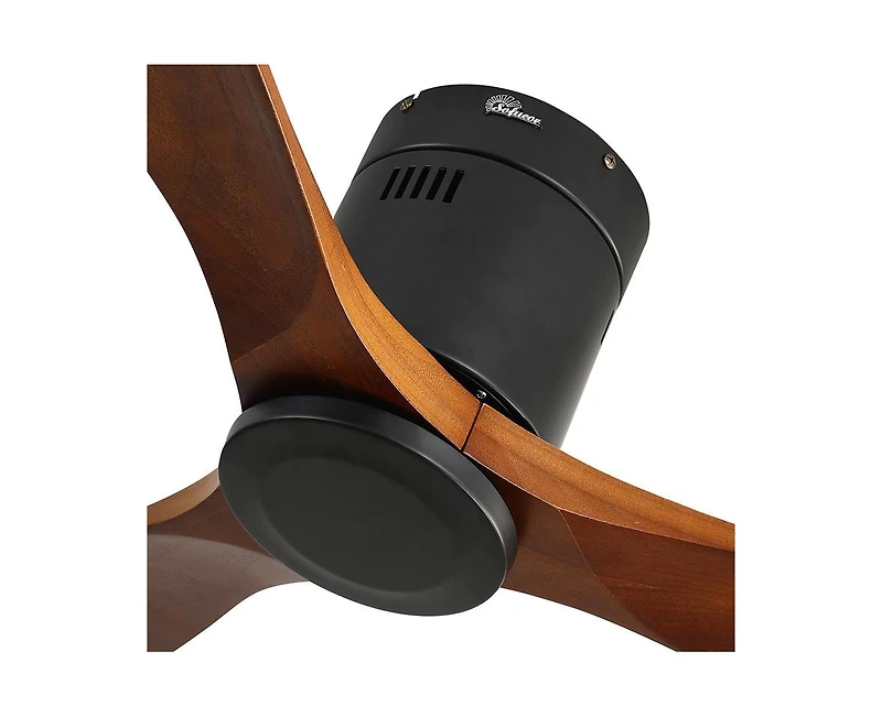 52-inch Modern 3 Solid Wood Blade Ceiling Fan with 6-speed Remote Control and Forward Reverse Rotation Function for Indoor
