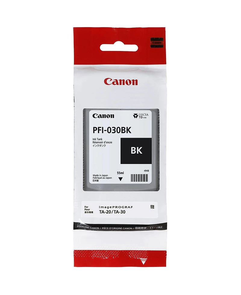 Canon Pfi-030 Pigment Ink Tank Kit for Select imagePROGRAF PRO Series, Includes Matte Black/Black/Magenta/Cyan/Yellow