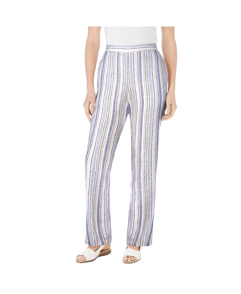 Woman Within Women's Tall Straight Leg Linen Pant