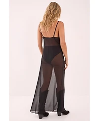 Nasty Gal Sheer Strappy Maxi Dress