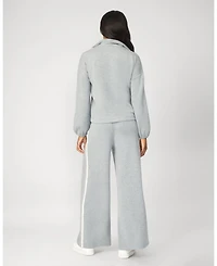 Cable & Gauge Half Zip Pullover Wide Leg Pant