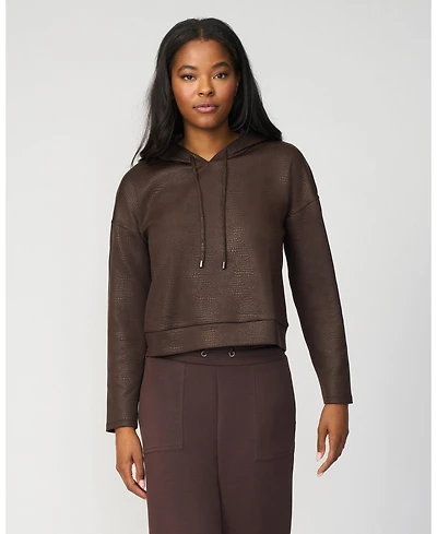 Cable & Gauge Women's Coated Bubble Hem Hoodie