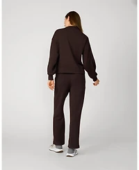 Cable & Gauge Women's Mockneck Modal Top Wide Leg Pant