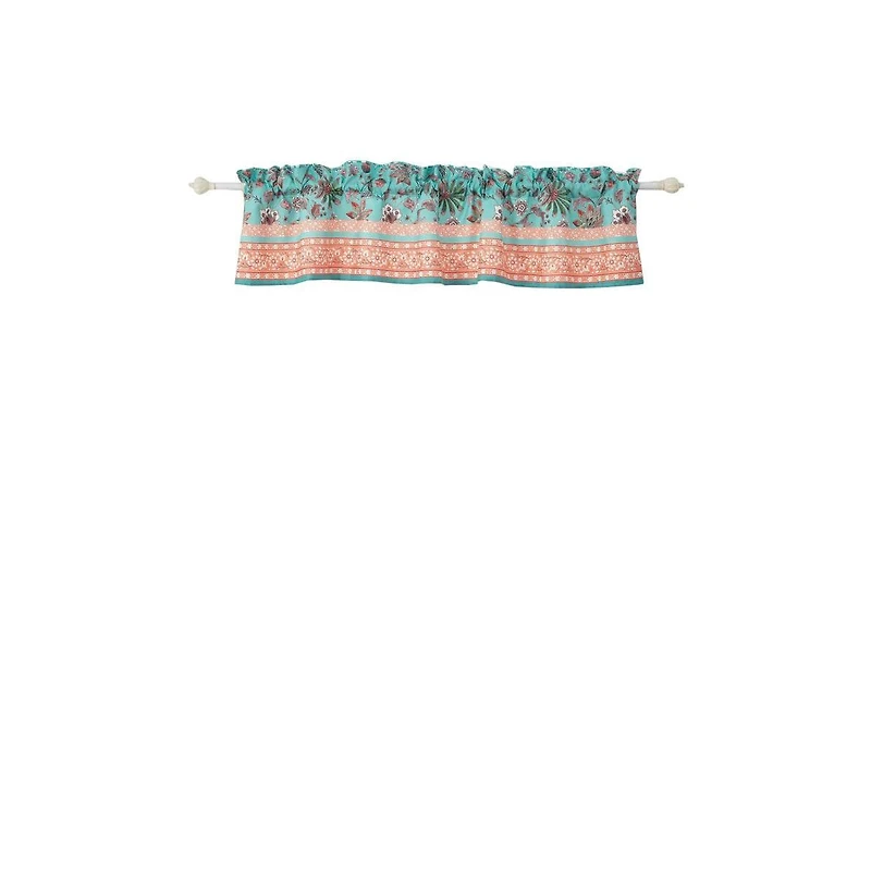 Barefoot Bungalow Audrey Window Valance Turquoise 84in x 16in + 2in by Barefoot Bungalow