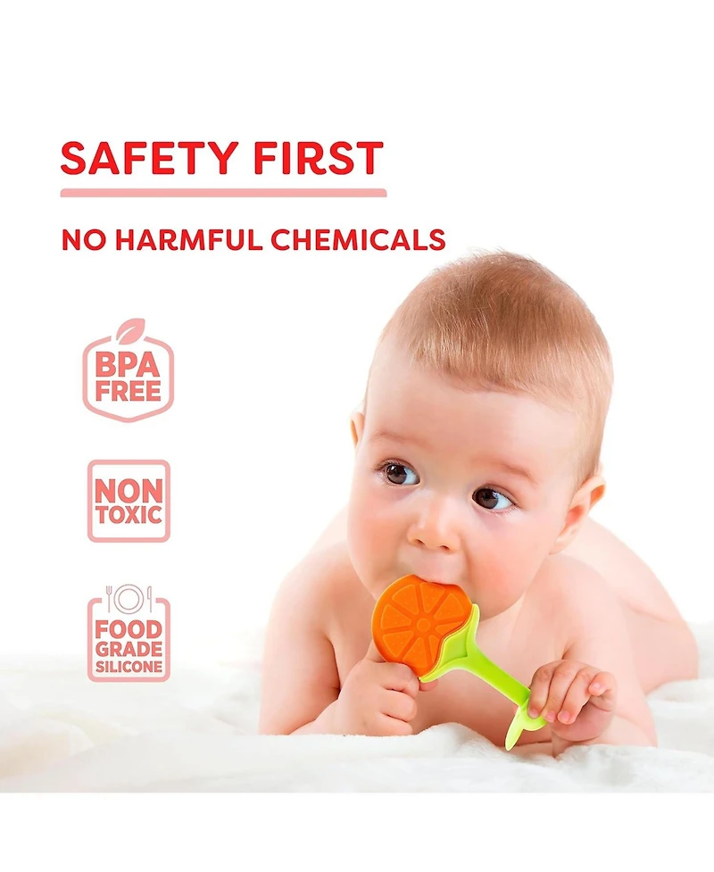 Sperric Baby Silicone Teething Toys 5 Pack, Sensory Balls & Teethers 0-12 Months, Bpa Free Freezer Safe Soft Teether Toys, Soothe Gums