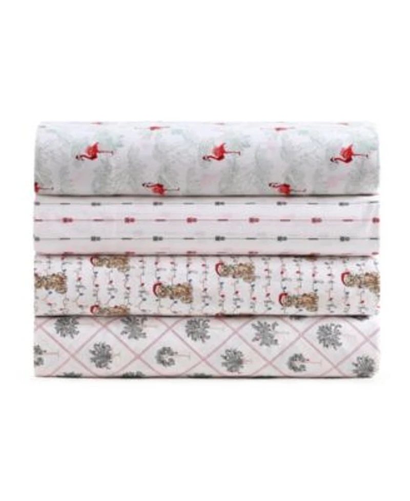 Tommy Bahama Printed Holiday 200 Thread Count Cotton 4 Pc. Sheet Set