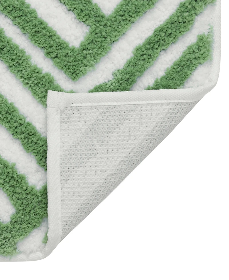 Vcny Home Geometric Lines Tufted Bath Rug, 18" x 27"