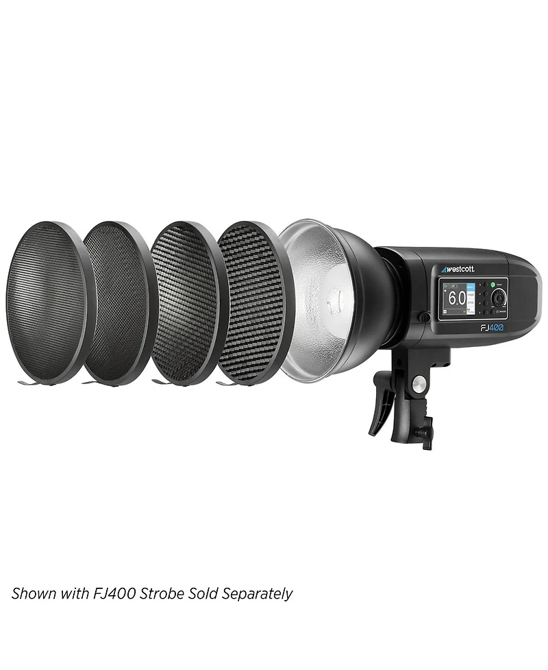 Westcott 55-Degree Wide Umbrella Reflector with Honeycomb Grids, Bowens-Mount, Silver/Black