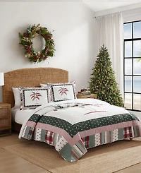 Tommy Bahama Palm Tree Patchwork Reversible 3-Pc. Quilt Set