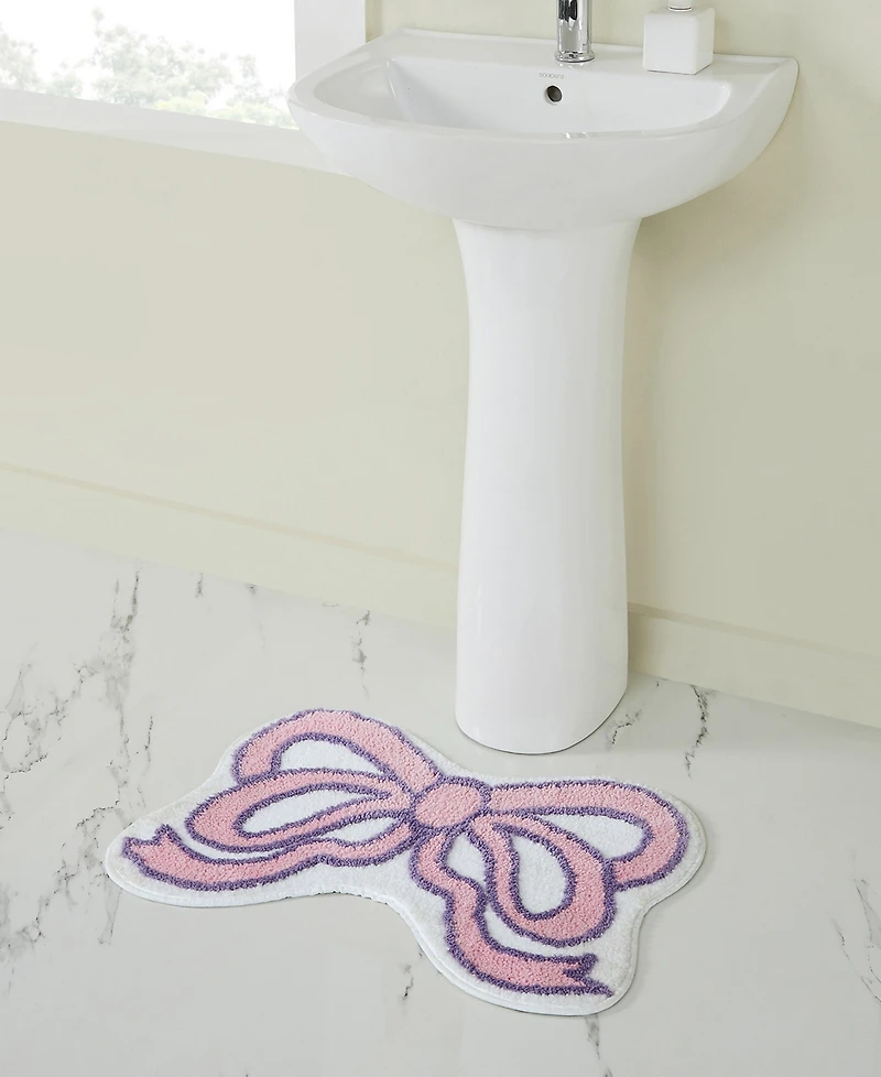 Vcny Home Bow Shaped Tufted Bath Rug, 18" x 27"
