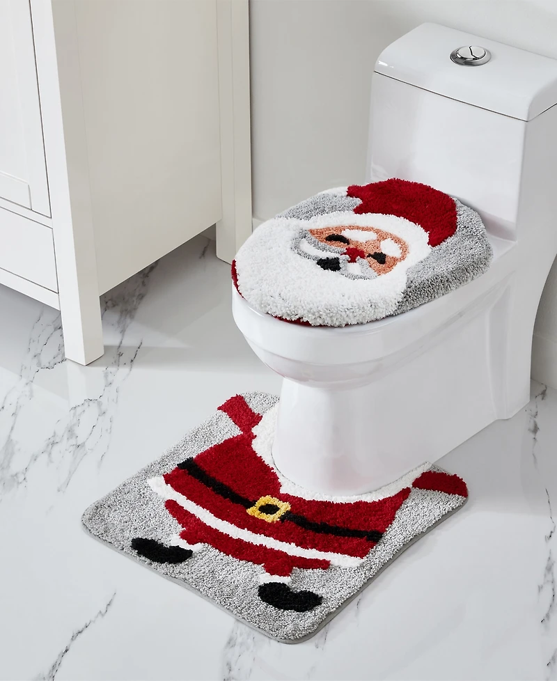 Vcny Home Santa Holiday Bath Rug Set, 2 Count