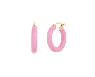 Sasha Pink Enamel Hoops