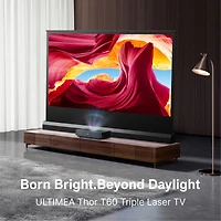 Ultimea Thor T60 4K Ust Laser Tv, 4000 Ansi Lumens, Dolby Vision, HDR10, 120% Bt.2020, Android Tv, 100” from 7.2”
