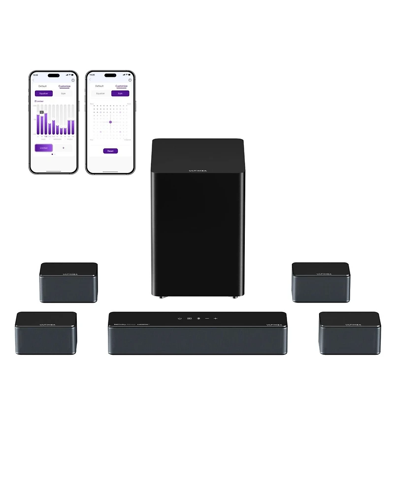 Ultimea Poseidon D80 Boom 7.1 Channel Soundbar with Dolby Atmos, Home Theater Sound System with Wireless Subwoofer, 500W