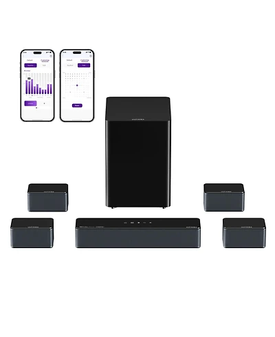 Ultimea Poseidon D80 Boom 7.1 Channel Soundbar with Dolby Atmos, Home Theater Sound System with Wireless Subwoofer, 500W