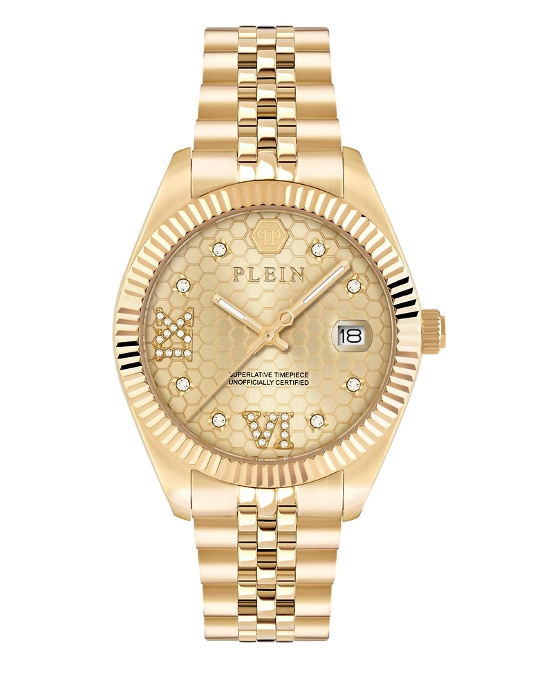 Philipp Plein Women's Gold Tone Stainless Steel Watch, 34mm