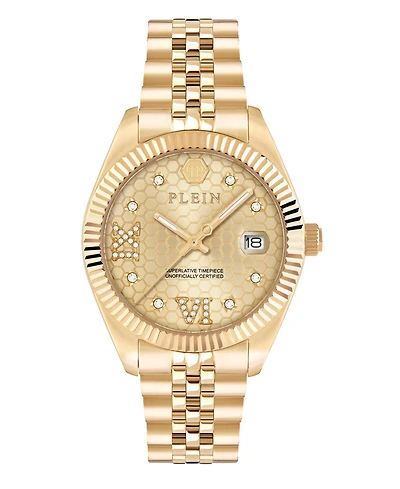 Philipp Plein Women's Gold Tone Stainless Steel Watch, 34mm