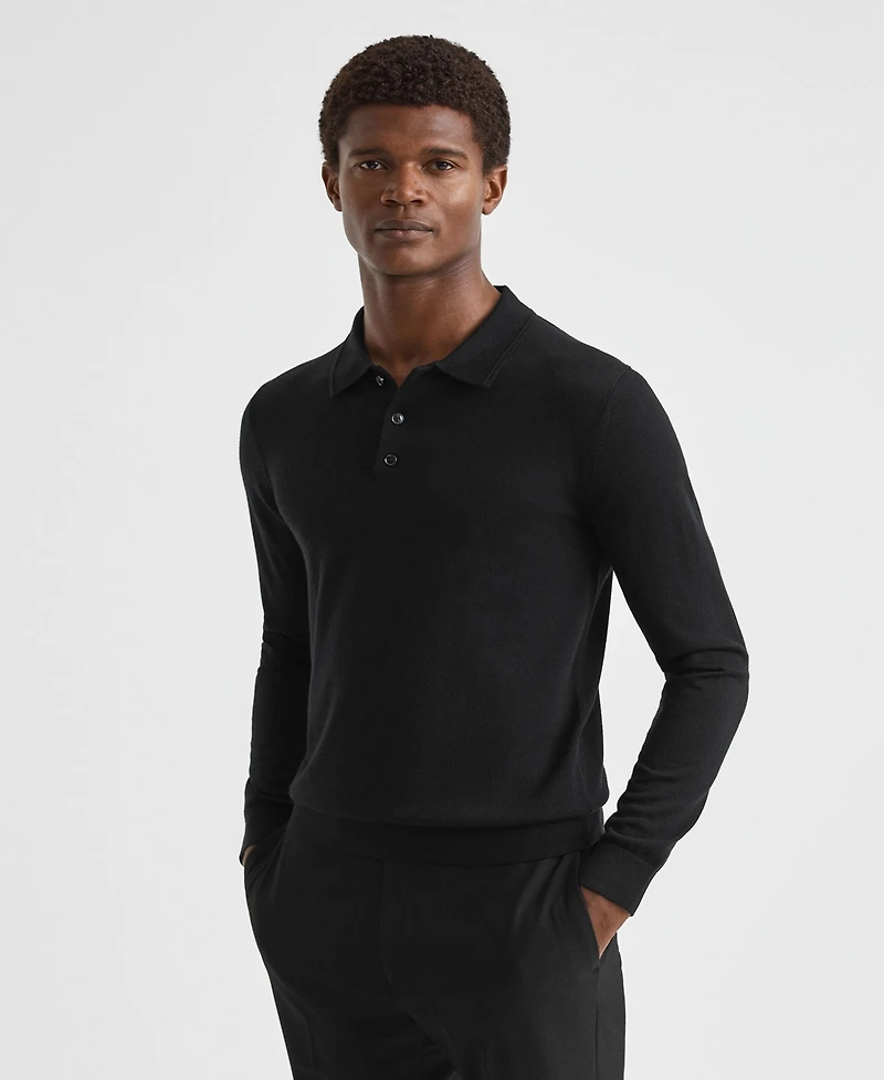 Reiss Men's Merino Wool Polo Shirt