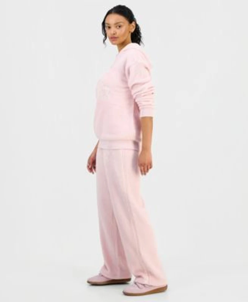 Love Tribe Juniors Hello Kitty Plush Hoodie Lace Trim Lounge Pants